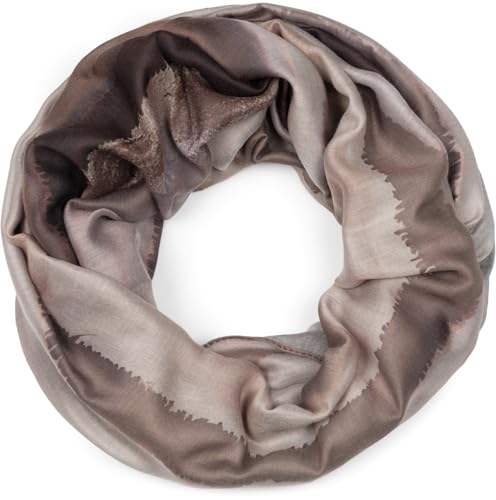 styleBREAKER Loop Schal Aquarell Dunkelbraun-Taupe