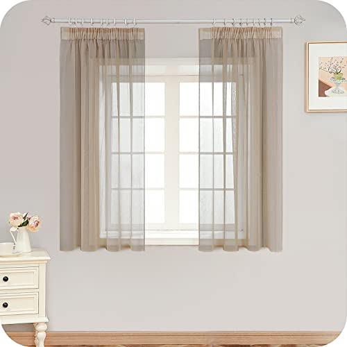 MRTREES Gardinen Beige 145x140cm Schlaufenschals