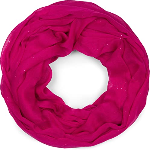 styleBREAKER glitzernder Loop Schal rosa