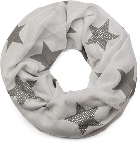 styleBREAKER Loop Schal Sterne mit Strass