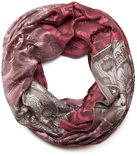 styleBREAKER Damen Loop Schlauchschal Hibiskus Blumen