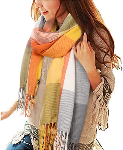 Tuopuda Schal Damen oversized kaschmir orange