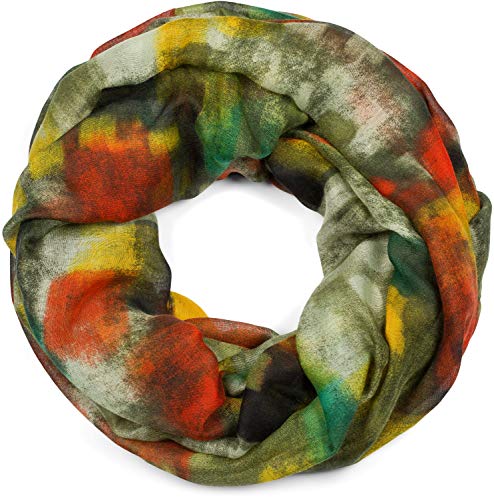 styleBREAKER Loop Schal abstrakt grün-orange-gelb Vergleich