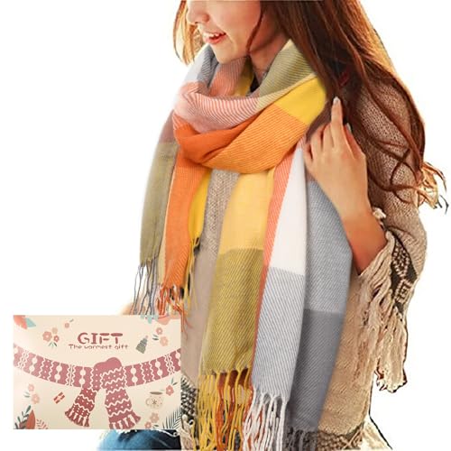 Tuopuda Schal Damen oversized kaschmir orange